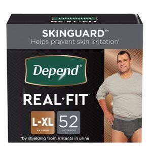 Depends Real Fit Men's Underwear XL 52 Cnt